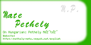 mate pethely business card